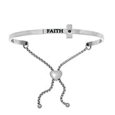 Intuitions Stainless Steel Shiny Square Sideways Cross Bangle Bracelet fine designer jewelry for men and women